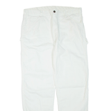 DICKIES Cargo Mens Trousers White Regular Tapered W36 L32