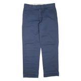 DICKIES Mens Trousers Blue Regular Straight W36 L32