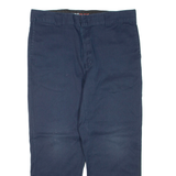 DICKIES Mens Trousers Blue Regular Straight W38 L30