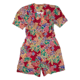 STUDIO Womens Playsuit Red Crazy Pattern Wide-Leg Viscose L