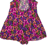 BASIC EDITIONS Womens Playsuit Pink Floral Wide-Leg Viscose L
