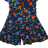 BASIC EDITIONS Womens Playsuit Black Floral Wide-Leg Viscose M