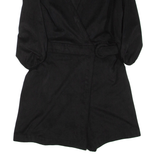 ZARA Belted Womens Playsuit Black Wide-Leg S