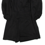 ZARA Belted Womens Playsuit Black Wide-Leg S