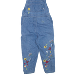 Womens Jumpsuit Blue Floral Tapered Denim S