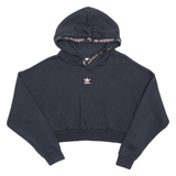 ADIDAS Cropped Womens Black Hoodie UK 8
