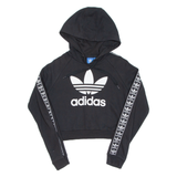 ADIDAS Cropped Womens Black Hoodie UK 10