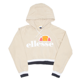 ELLESSE Cropped Womens Beige Hoodie UK 10