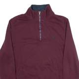 NAUTICA Mens Sweatshirt Maroon 1/4 Zip S