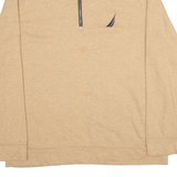 NAUTICA Mens Sweatshirt Beige 1/4 Zip XL