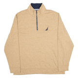 NAUTICA Mens Sweatshirt Beige 1/4 Zip XL