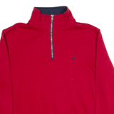 NAUTICA Mens Sweatshirt Red 1/4 Zip M