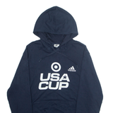 ADIDAS Mens Blue Hoodie USA M