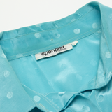 SPENGLER MODE Womens Printed Shirt Blue Collared 90s Polka Dot L