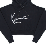 KARL KANI Cropped Womens Black Hoodie S