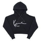 KARL KANI Cropped Womens Black Hoodie S