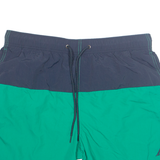 NAUTICA Mesh Lined Mens Swimming Shorts Green Relaxed Colourblock L W34
