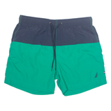 NAUTICA Mesh Lined Mens Swimming Shorts Green Relaxed Colourblock L W34