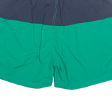NAUTICA Mesh Lined Mens Swimming Shorts Green Relaxed Colourblock L W34
