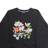 REGATTA X Christian Lacroix Floral Womens Sweatshirt Black Crew Neck UK 14