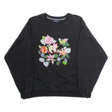 REGATTA X Christian Lacroix Floral Womens Sweatshirt Black Crew Neck UK 14