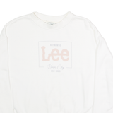LEE Relaxed Fit Womens Sweatshirt White Crew Neck S