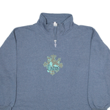 CHARLES VOGELE Cosmos Mens Sweatshirt Blue 1/4 Zip XL
