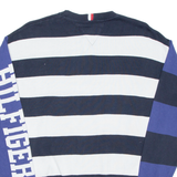 TOMMY HILFIGER Mens Patterned Jumper Blue Striped Tight Knit S