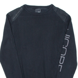 JACK & JONES Mens Jumper Black Tight Knit M