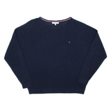 TOMMY HILFIGER Womens Jumper Blue Tight Knit L