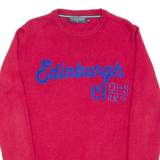 RIVER WOOD Edinburgh Womens Jumper Red Tight Knit UK 14