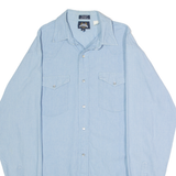 LEE Western Mens Plain Shirt Blue 90s Long Sleeve M