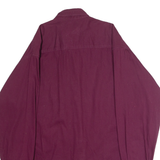 LEE Mens Plain Shirt Maroon 90s Long Sleeve L