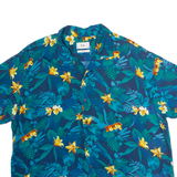 C&A Slim Fit Mens Hawaiian Shirt Blue Viscose Floral 2XL