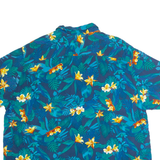 C&A Slim Fit Mens Hawaiian Shirt Blue Viscose Floral 2XL