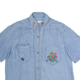 DAGMAR HAUSER Womens Denim Shirt Blue 90s Floral UK 14