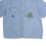 DAGMAR HAUSER Womens Denim Shirt Blue 90s Floral UK 14