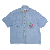 DAGMAR HAUSER Womens Denim Shirt Blue 90s Floral UK 14