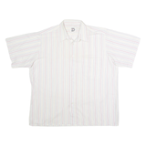 DONNELLY Mens Shirt White 90s Striped 2XL
