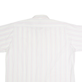 DONNELLY Mens Shirt White 90s Striped 2XL