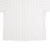 DONNELLY Mens Shirt White 90s Striped 2XL