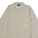 ALPINE CLUB SWITZERLAND Mens Plain Shirt Beige Long Sleeve XL