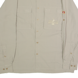 ALPINE CLUB SWITZERLAND Mens Plain Shirt Beige Long Sleeve XL