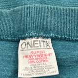 Jesus Nuff Said Oneita Graphic Henley Polo Shirt - XL Green Cotton
