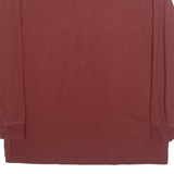 DICKIES Mens T-Shirt Maroon Long Sleeve Button Neck XL