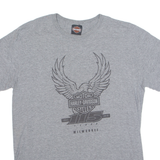 HARLEY DAVIDSON Milwaukee Mens Biker T-Shirt Grey USA L