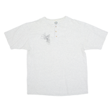 COTTON DELUXE Stag Mens T-Shirt Grey Button Neck L