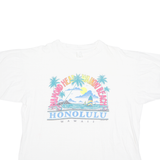 Diamond Head Waikiki Beach Honolulu Hawaii Womens T-Shirt White 90s USA L