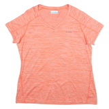 COLUMBIA Womens T-Shirt Pink V-Neck XL