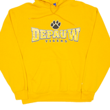 CHAMPION Depauw Tigers Mens Yellow Hoodie USA M